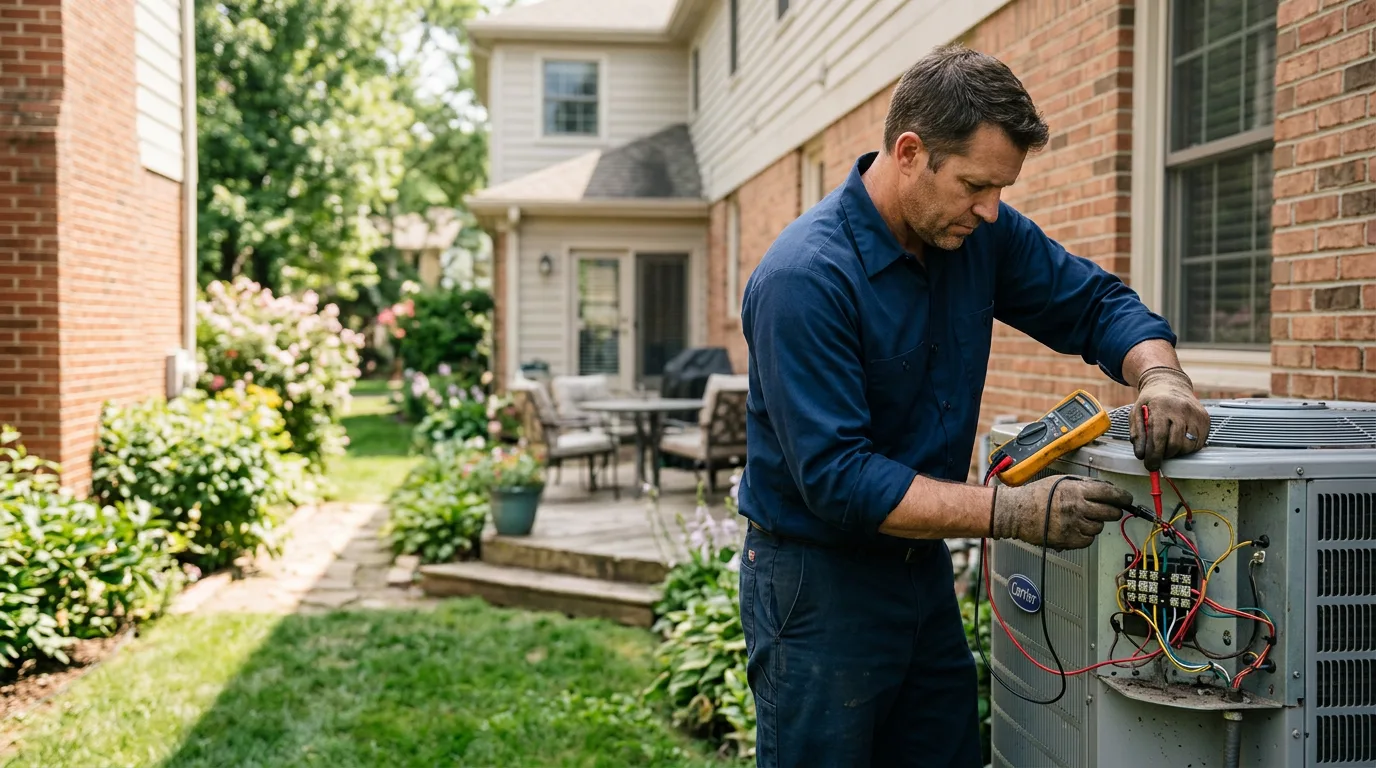 HVAC technician working near Harrisonburg, VA